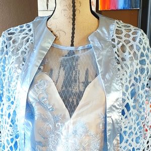 Beautiful blue lace sheath dress